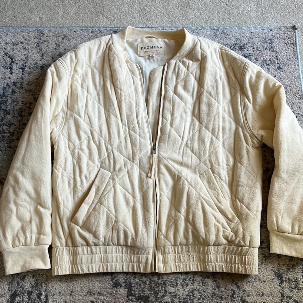 Cream color bomber jacket